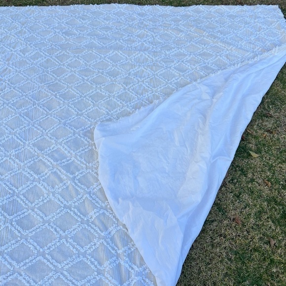 Rachel Zoe Venya Clip Jacquard Duvet Cover Diamond Yellow White Queen Boho GUC - Picture 5 of 9